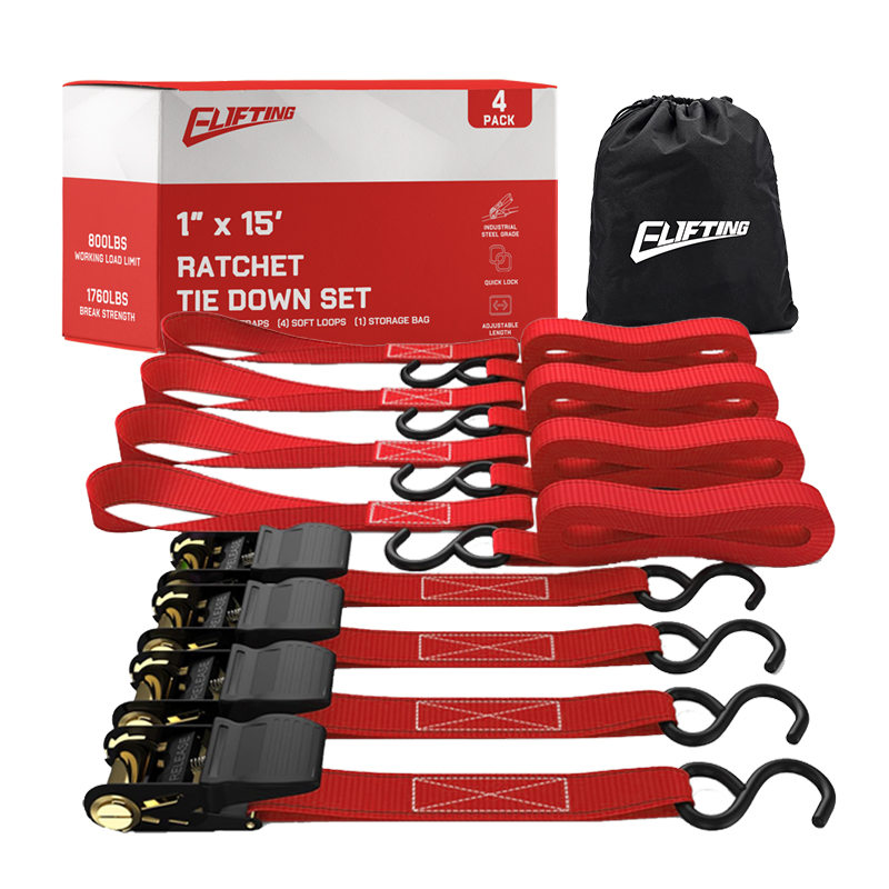 1 ″ x 15 ″ Ratchet Ted-Down Set （4-batoh）